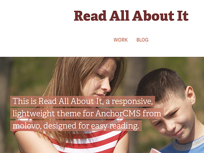 Read All About It anchorcms font theme typography web web design website