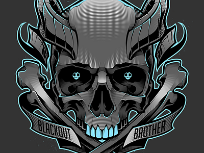 Blackout Demon dark art vector art vector demon vector skull