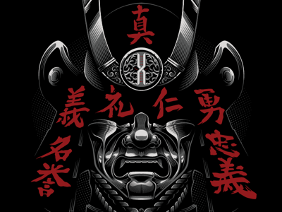 BUSHIDO'S CODE art bushido bushido code feudal japan tattoo japanese tattoo oni samurai samurai art samurai helmet shogun