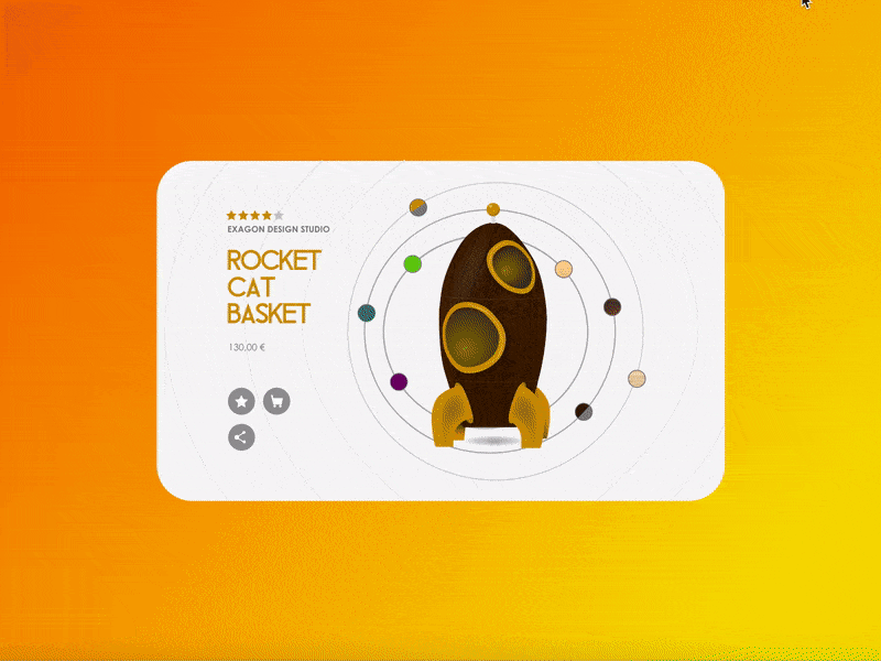 Rocket Cat Basket - UI/UX animation illustration product specifications uiux