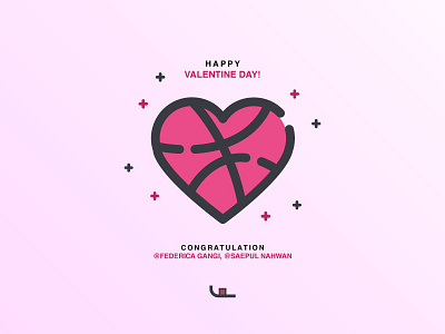 Dribbble Valentine! congratulation dribbble shot heart invite love stars