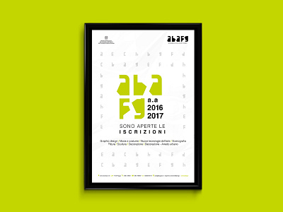 ABAFG - Advertising Poster abafg accademy of fine arts advertisign brand letter poster university