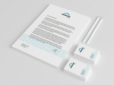 Venezia - Corporate identity behance branding bridge business card graphic illustration letterhead logo design pencil sea
