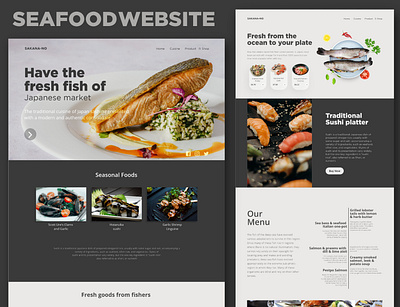 Sea Food Website brand identity branding colorful design corporate website design fresh design graphic design graphic design illustration japanese fish logo market ui minimalist mobile ui ui ui design vector web design web ui website design