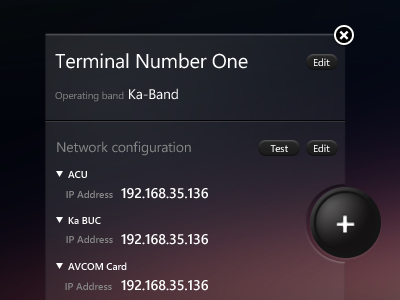 Terminal Setup interface satellite software ui