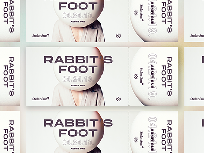 Rabbit's Foot Premiere Ticket design event print ticket typography