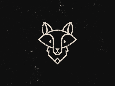 A logo for my son. black fox illustration mark minimal white