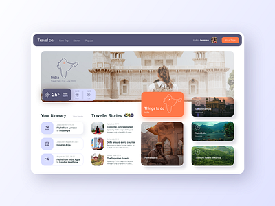 Travel Dashboard concept design travel ui web design webdesign