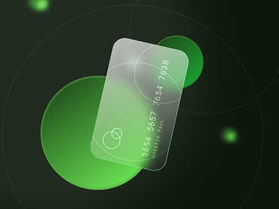 Glass Card bank card concept daily glass orbs