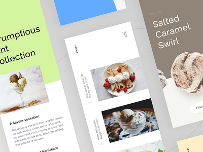 Sweet Treat food icecream mobile responsive design sweet ui webdesign website