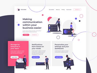 Business communication landing page concept concept design illustration landing prompt ui vector