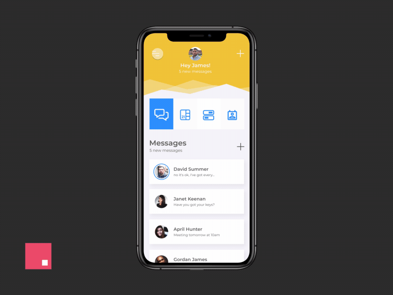 Messenger concept app digital product interaction design invision invisionstudio iphone mobile product uiux visual design x