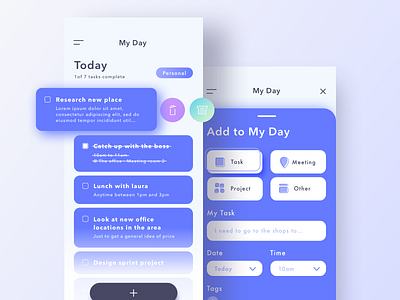 My Day - Task manager concept app concept daily design prompt ui vector