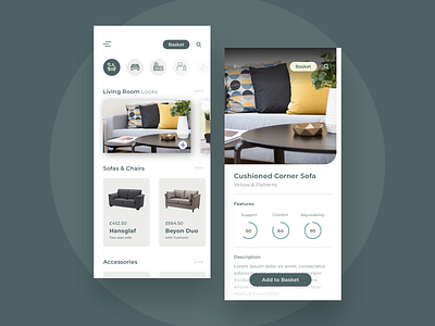 Furniture Store App app appdesign concept concepts ecommerce furniture ikea minimal photography product design prompt seat simple simple clean interface store ui uiux