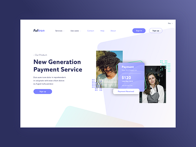 Payment Service alternate clean concept finance fintech interface landing marketing page ui uiux