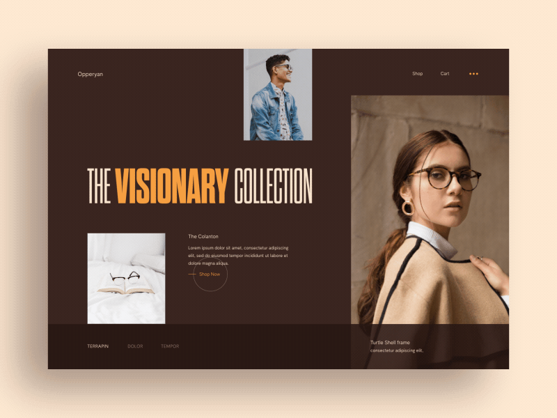 Glasses landing page