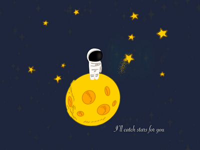I’ll catch stars for you art illustration space character