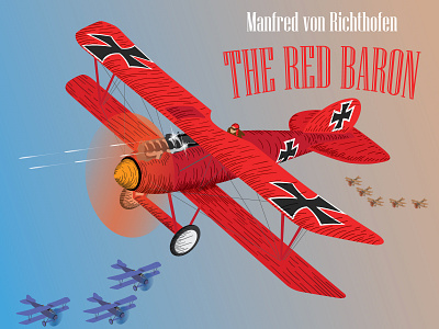 RedBaron albatros d3 dogfight fighter formation germany illustration manfred plane red red baron retro richthofen strategy world war