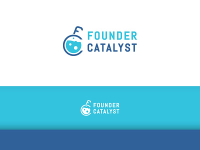 FounderCatalystProject blue boil branding business catalyst chemistry founder glass liquid logo paperwork