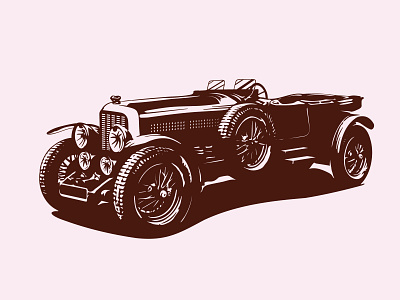 Classic Car branding brown car classic illustration logo pink vintage