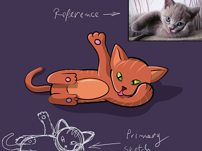 CatPosing cat doodle drawing kitten kitty miau model orange paw pose reference sketch tiger