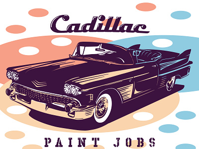 Cadillac Paint Jobs branding cadillac car classic convertible design graphic illustration job logo paint spots vintage