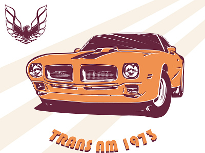 TransAm1973 1973 brand car classic emblem firebird illustration logo orange pontiac trans am vector vintage