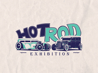 HotRodExhibition car classic design exhibition exposition graphic hot logo old rod vector vintage