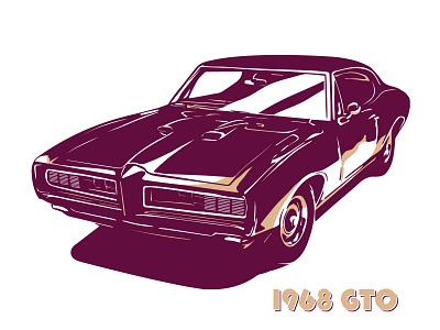 PontiacGTO 1968 brand car classic gto illustration logo pontiac vintage