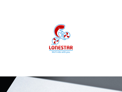 Lonestar - We'll Ride with You bike blue brand bycicle logo lonestar red ride riding whale