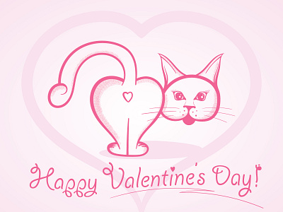 ValentineCat cat day happy illustration love pink scalable valentine vector