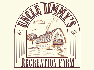 UncleJimmyRecreationFarm branding classic country cowboy farm graphic house jimmy logo recreation scalable tree uncle vector vintage