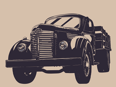 OldTruck auto car classic graphic illustration monocolor old scalable truck vector vintage