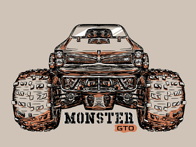 MonsterGTO auto automotive car classic graphic gto illustration monster pontiac scalable truck vector vintage