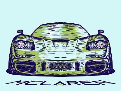 McLaren F1 auto car classic f1 front graphic illustration mclaren racing scalable sport turbo vector vintage