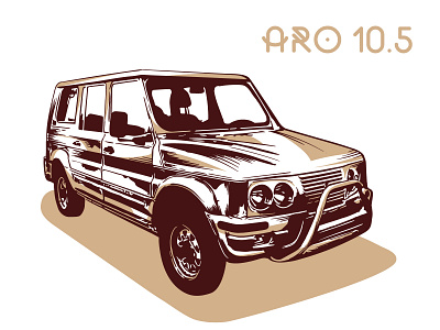 Aro10 5 4x4 aro auto car classic graphic illustration romanian scalable vector vintage