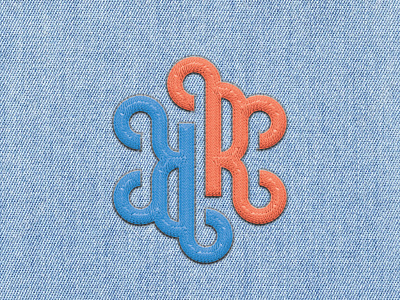 Double R Monogram brand classic double embroidered logo monogram r scalable vector vintage