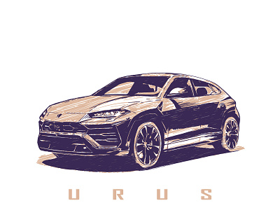 Lamborghini Urus 4x4 auto car graphic illustration lamborghini modern scalable style suv urus vector vintage