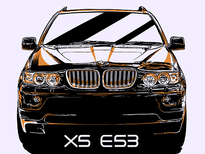 BMWX5E53 4x4 auto bmw car classic e53 graphic illustration power scalable style suv vector vintage x5