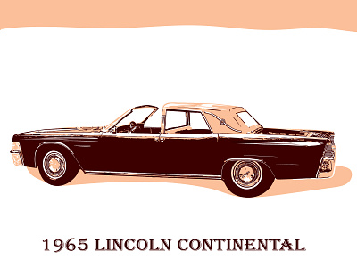 Lincoln Continental 1965 1965 auto car classic continental convertible graphic illustration lincoln oldschool vintage