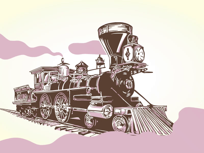 SteamLocomotive animated classic graphic illustration locomotive power scalable steam train vector