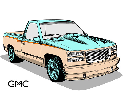1995GMCSierraC1500 1995 4x4 american auto c1500 car classic gmc graphic illustration pickup scalable sierra truck vector