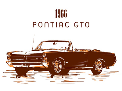 1966 Pontiac GTO 1966 auto automotive car classic convertible graphic gto illustration pontiac scalable vector vintage
