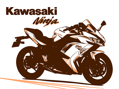 Kawasaki Ninja adrenaline circuit graphic illustration kawasaki motor motorbike ninja power racing speed