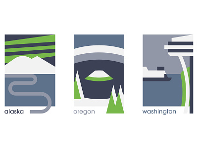 Minimalist U.S. States - Pacific Northwest