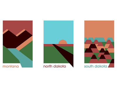 Minimalist U.S. States - Big Sky