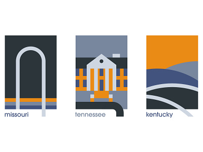 Minimalist U.S. States - Appalachia West 5 color design adobe illustrator appalachia bluegrass color design illustration kentucky missouri tennessee