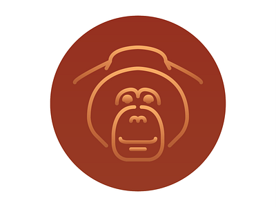 Orangutan Icon adobe illustrator animal animal icons animal illustration animals asia asian animals color continents design gradient grid icon illustration orangutan series seven continents vector