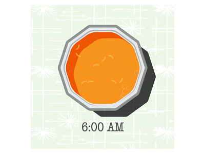 Orange Juice 6am adobe illustrator around the clock beverages color design drinks early morning formica table fresh squeezed orange juice glass illustration morning oj orange orange juice pulp retro time time of day