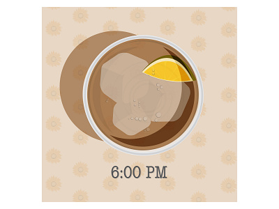 Iced Tea 6pm adobe illustrator afternoon around the clock beverages color design drinks evening flower pattern formica table glass ice cubes iced tea illustration lemon retro sweet tea time time of day